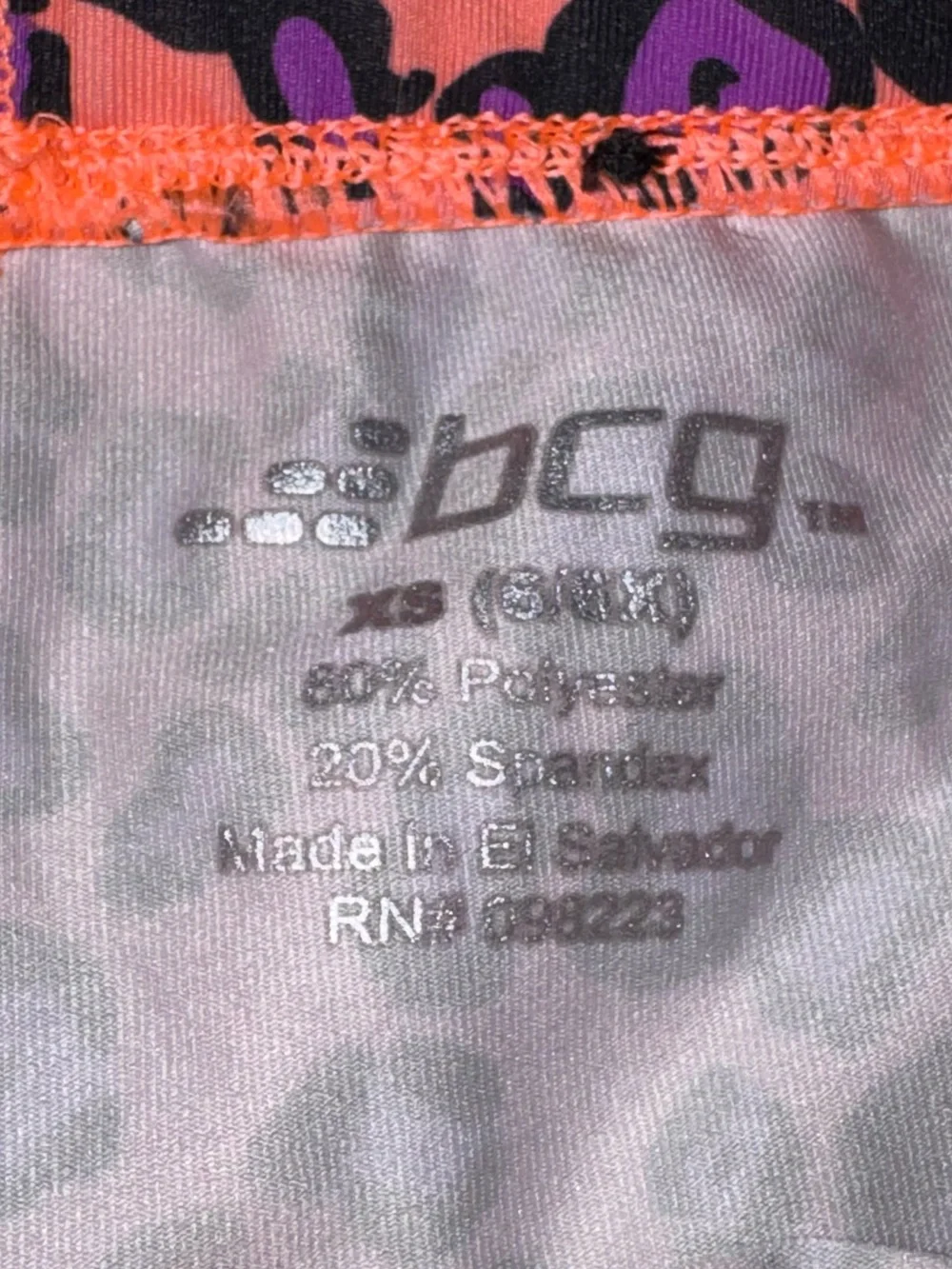 bcg Neon Orange and Purple Sports Bra